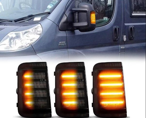 ДИОДНИ БЯГАЩИ МИГАЧИ ЗА ОГЛЕДАЛА ЗА  FIAT DUCATO / CITROEN JUMPER / PROMASTER (2006-2019) - ОПУШЕНИ