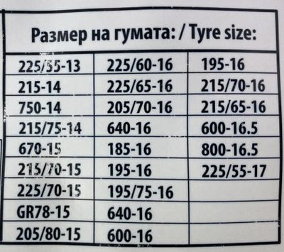 Метални вериги за сняг за джип, бус, SUV, кемпер - размер 230 за 14'' , 15", 16", 17" - 2бр.