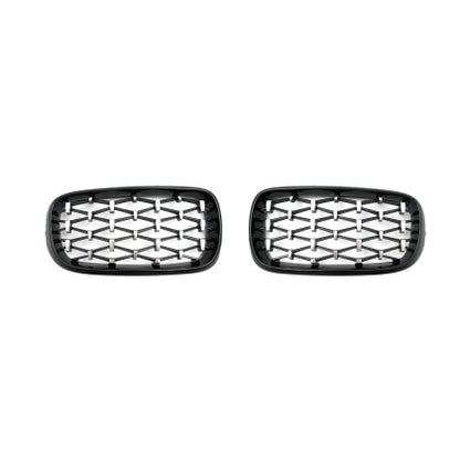 Решетки за BMW X5 F15 / X6 F16 (2013+) - Гланц - Diamond design - хром / черно