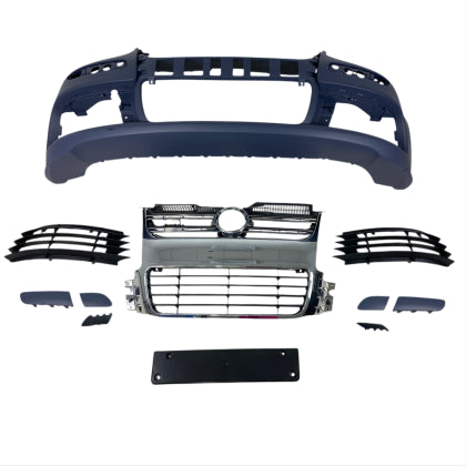 ПРЕДНА БРОНЯ ЗА GOLF 5 - R32 С R32 РЕШЕТКИ БЕЗ ХАЛОГЕНИ - ХРОМ