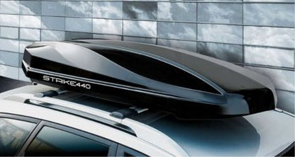 АВТОБОКС JUNIOR STRIKE 199X84X35CM С 85 MM КРЕПЕЖИ,С ДВУСТРАННО ОТВАРЯНЕ С КЛЮЧ, 440 ЛИТРА - ЧЕРЕН ГЛАНЦ