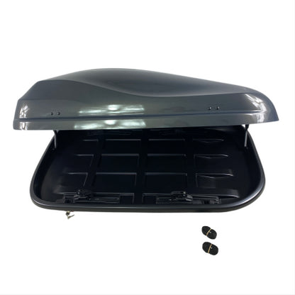 АВТОБОКС JUNIOR ALTRO 140X90X38CM С 70 MM КРЕПЕЖИ, С ЕДНОСТРАННО ОТВАРЯНЕ С КЛЮЧ, 370 ЛИТРА - СИВ АНТРАЦИД ГЛАНЦ