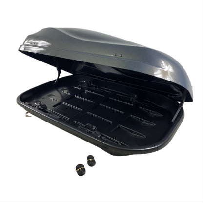 АВТОБОКС JUNIOR ALTRO 140X90X38CM С 70 MM КРЕПЕЖИ, С ЕДНОСТРАННО ОТВАРЯНЕ С КЛЮЧ, 370 ЛИТРА - СИВ АНТРАЦИД ГЛАНЦ