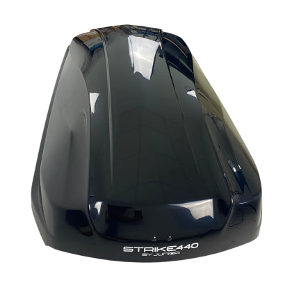 АВТОБОКС JUNIOR STRIKE 199X84X35CM С 85 MM КРЕПЕЖИ,С ДВУСТРАННО ОТВАРЯНЕ С КЛЮЧ, 440 ЛИТРА - ЧЕРЕН ГЛАНЦ