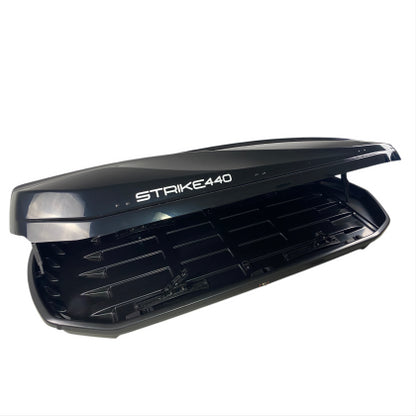 АВТОБОКС JUNIOR STRIKE 199X84X35CM С 85 MM КРЕПЕЖИ,С ДВУСТРАННО ОТВАРЯНЕ С КЛЮЧ, 440 ЛИТРА - ЧЕРЕН ГЛАНЦ