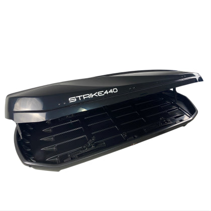 АВТОБОКС JUNIOR STRIKE 199X84X35CM С 85 MM КРЕПЕЖИ,С ДВУСТРАННО ОТВАРЯНЕ С КЛЮЧ, 440 ЛИТРА - ЧЕРЕН ГЛАНЦ