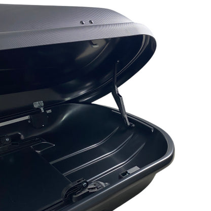 АВТОБОКС JUNIOR XTREME 2 195X78X39CM С 85 MM КРЕПЕЖИ,С ДВУСТРАННО ОТВАРЯНЕ С КЛЮЧ, 450 ЛИТРА - ЧЕРЕН