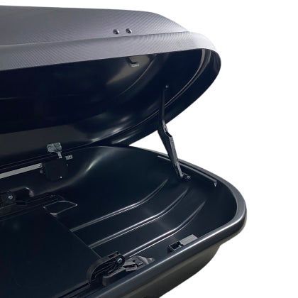 АВТОБОКС JUNIOR XTREME 2 195X78X39CM С 85 MM КРЕПЕЖИ,С ДВУСТРАННО ОТВАРЯНЕ С КЛЮЧ, 450 ЛИТРА - ЧЕРЕН