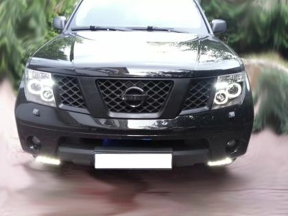 Кристални фарове за Nissan Navara / Pathfinder (2005-2009) - черни