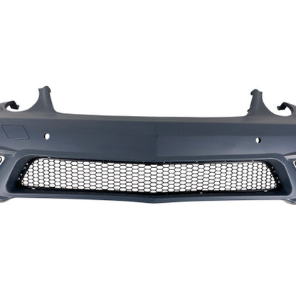 ПРЕДНА БРОНЯ ЗА  MERCEDES W211 E-CLASS (2006-2009) - AMG С ОТВОРИ ЗА ПАРКТРОНИК, С ХАЛОГЕНИ ГРУНДИРАНА