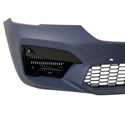 ПРЕДНА БРОНЯ ЗА BMW G30 (2020+) - М5 ДИЗАЙН С ОВТОРИ ЗА ПАРКТРОНИК И КАМЕРА ЗА КОЛИ С CRUISE CONTROL