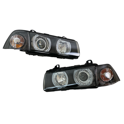 Кристални фарове за  BMW E36 Angel Eyes (1991-2000) 4d sedan - хром
