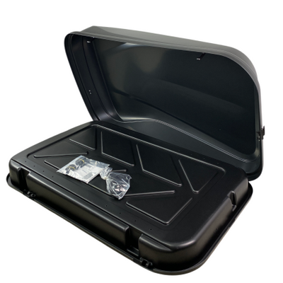 Автобокс Junior Easy 145x94x40cm с 85 mm крепежи, с ключ, 420 литра - черен