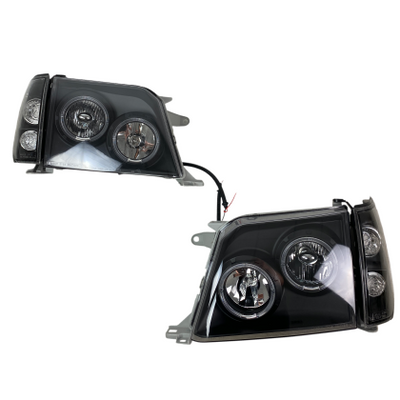 Кристални Фарове TOYOTA LAND CRUISER FJ90 (1996-2003) - черни
