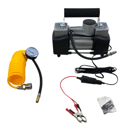 Въздушен компресор за автомобили с манометър, кутия и аксесоари - 12V, 23А, 150PSI