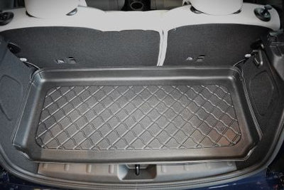 Гумирана стелка за багажник за Mini III F56 (2014+) 3 door Hatchback 3d upper boot (height adjustable boot floor in upper position = flat loading threshold from tailagate to back seats)