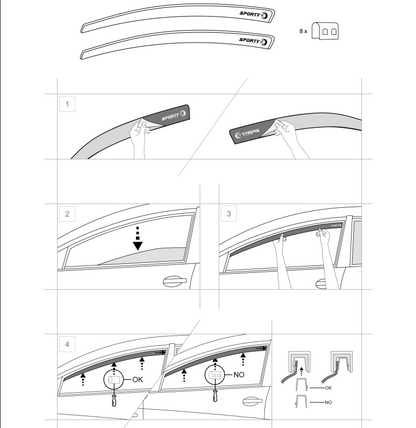 Комплект от 2бр. предни ветробрани SPORTY за AUDI A4 08-15