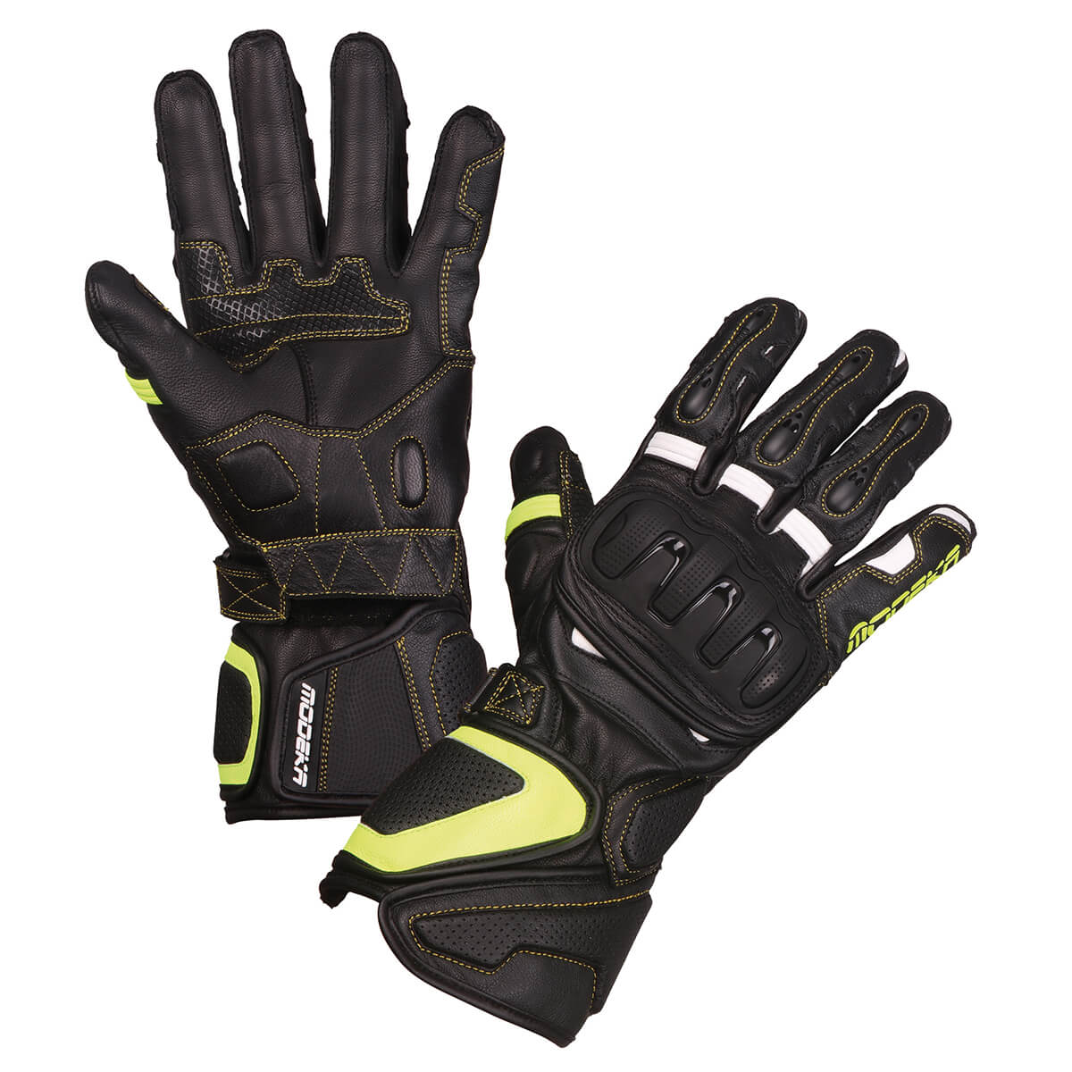 РЪКАВИЦИ MODEKA DAREN BLACK/WHITE/FLUO YELLOW