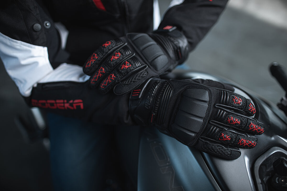 МОТО РЪКАВИЦИ MODEKA ENNOS BLACK/RED