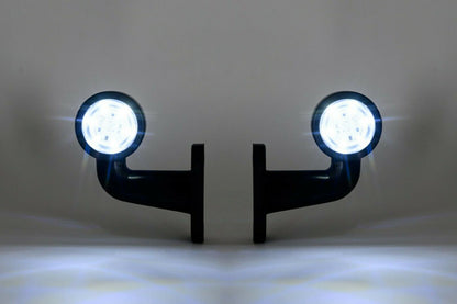 2x LED ЛЕД къси мини странични габаритни светлини тип рогче 12V 24V червено и бели за камион ремарке