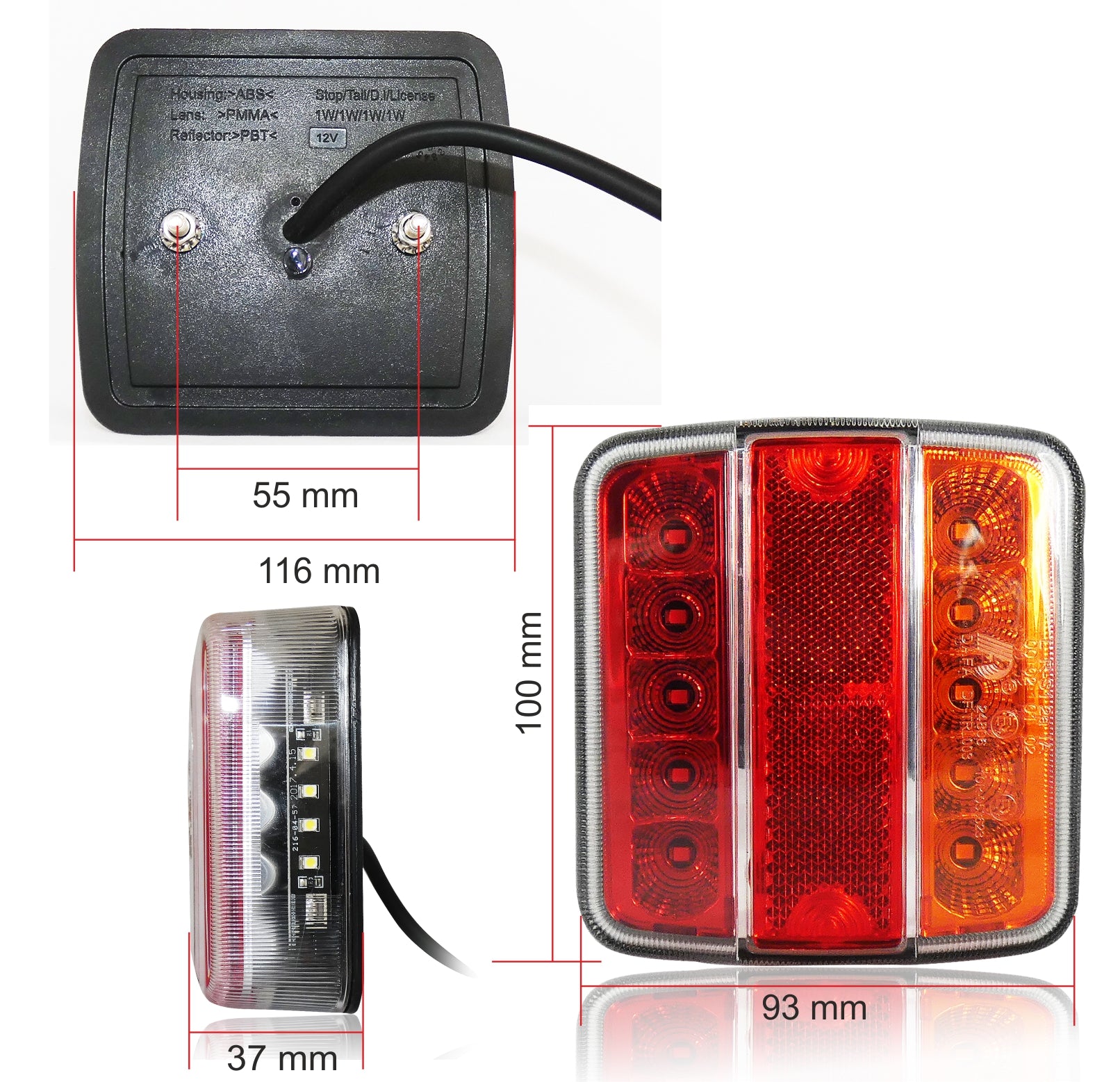 Комплект LED Диодни Стопове 12V 24V Волта бус камион ТИР ремарке