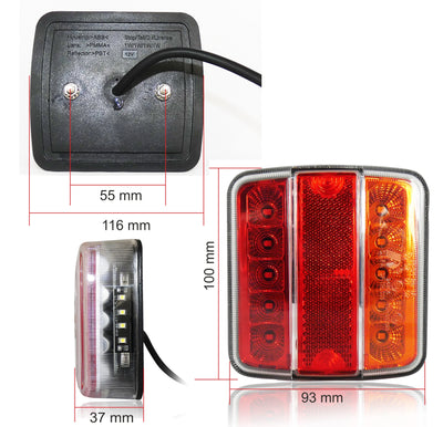 Комплект LED Диодни Стопове 12V 24V Волта бус камион ТИР ремарке