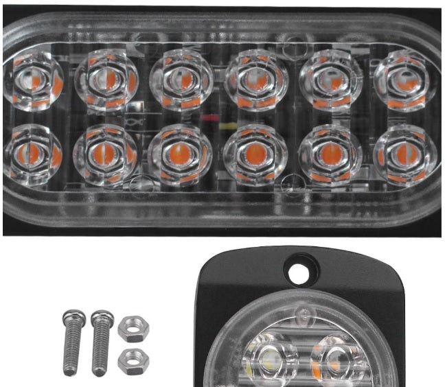 12 LED ЛЕД Аварийна Лампа За Пътна Помощ, Жълта Блиц Светлина, Мигаща!