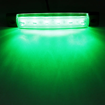 Светодиоден Маркер, габарит, токос, рибки, рибка, светлина със 6 LED ЛЕД за камион, бус, ван, ремарке, каравана, платформа, 12V зелен, зелени
