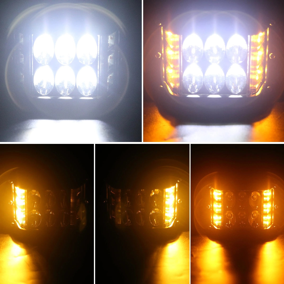 45W Лед Бар Халоген Аварийна Лампа Бяла + Оранжева Светлина 12-24V Dual Light Двойна Светлина Flash Блиц