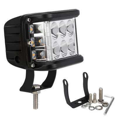 45W Лед Бар Халоген Аварийна Лампа Бяла + Оранжева Светлина 12-24V Dual Light Двойна Светлина Flash Блиц