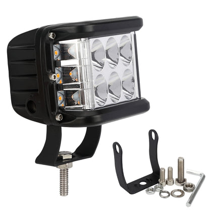 45W Лед Бар Халоген Аварийна Лампа Бяла + Оранжева Светлина 12-24V Dual Light Двойна Светлина Flash Блиц