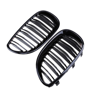 Двойни Бъбреци Решетки За БМВ BMW E60 E61 Черен Гланц Лак М5 Тип 2003 - 2011