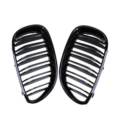 Двойни Бъбреци Решетки За БМВ BMW E60 E61 Черен Гланц Лак М5 Тип 2003 - 2011