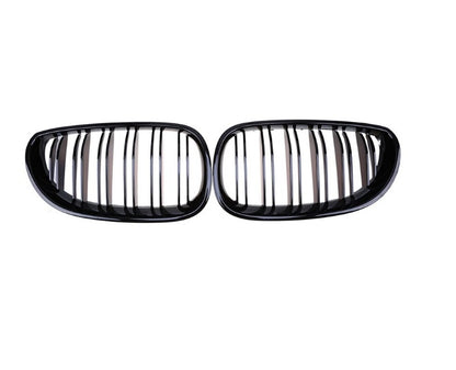Двойни Бъбреци Решетки За БМВ BMW E60 E61 Черен Гланц Лак М5 Тип 2003 - 2011