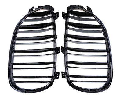 Двойни Бъбреци Решетки За БМВ BMW E60 E61 Черен Гланц Лак М5 Тип 2003 - 2011