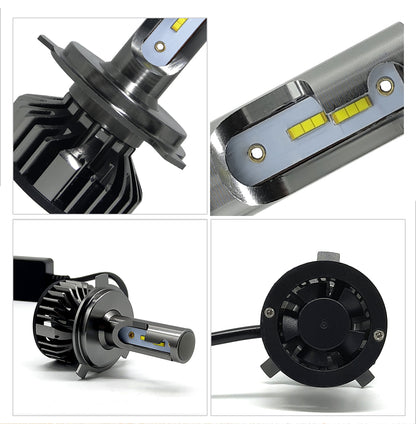 Комплект Умалени Мини Лед Led Диодни Крушки H7 Х7 12V 24V 72W 10000lm За Фарове Can Bus без Грешки