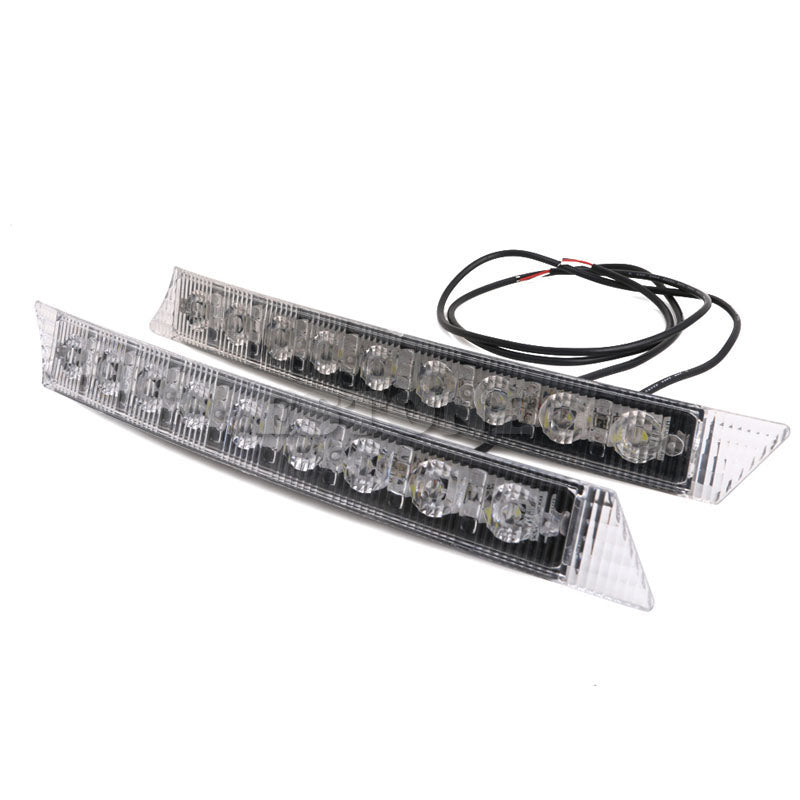 Комплект Извити За Броня Предни Мощни 9 Led Лед Диодни Дневни Светлини 12V 54W