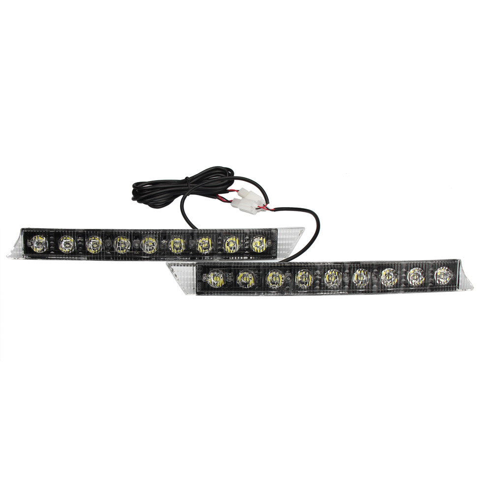 Комплект Извити За Броня Предни Мощни 9 Led Лед Диодни Дневни Светлини 12V 54W
