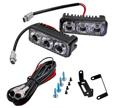 Комплект Предни Мощни 3 Led Лед Диодни Дневни Светлини 12V 3W НОВИ