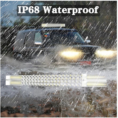 132 См 876W Мощен 7D 7Д Led Bar Лед Диоден Бар Прожектор 12V 24V 4 Редов