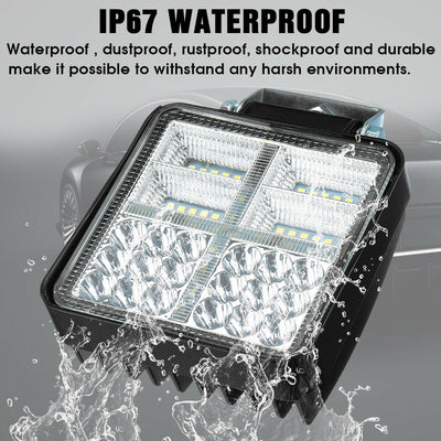 162W LED Диоден Фар Работна Бяла Жълта Светлина Габарит Мъгла Лампа 12V 24V
