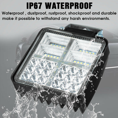 162W LED Диоден Фар Работна Бяла Жълта Светлина Габарит Мъгла Лампа 12V 24V