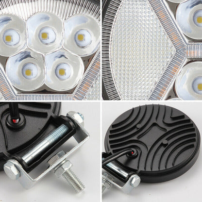 126W LED 42 ЛЕД Диоден Фар Кръгла Работна Лампа Прожектор Халоген Задна Светлина 12V 24V 2100 Лумена с блиц ефект, мигаща