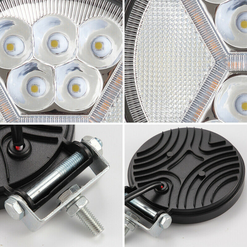 126W LED 42 ЛЕД Диоден Фар Кръгла Работна Лампа Прожектор Халоген Задна Светлина 12V 24V 2100 Лумена с блиц ефект, мигаща