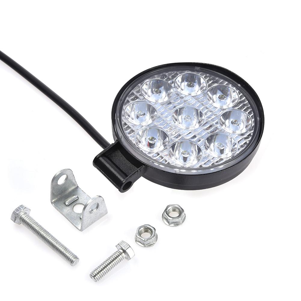 Компелект 2 Броя 27W Кръгли Мини Led Диоден Фар Прожектор Дневни Светлини 12V 24V