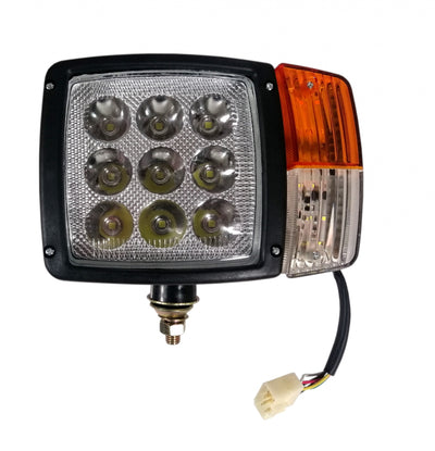 Комплект LED Фарове с Мигач, Габарит, Подходящ за Трактор, Комбайн, Багер, Снегорин и др - 9 диода (27W, 2200-2700 lm за всяка светлина)