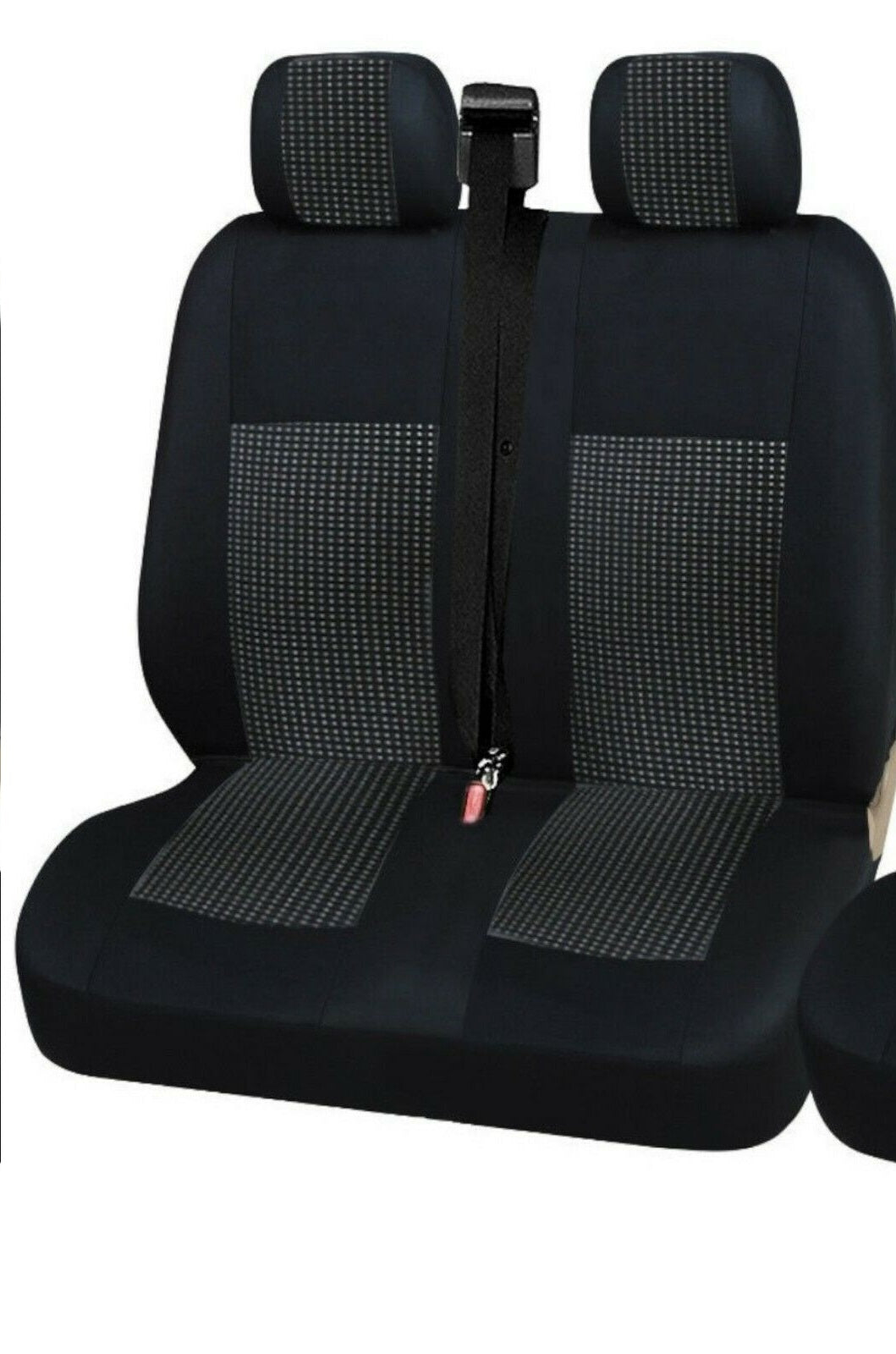 2+1 Лукс Калъфи В Черно За Седалки за Mercedes Sprinter Vito Vw Crafter T5 Ford Transit Peugeot Iveco Премиум Плат