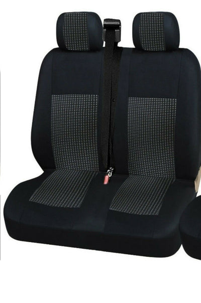 2+1 Лукс Калъфи В Черно За Седалки за Mercedes Sprinter Vito Vw Crafter T5 Ford Transit Peugeot Iveco Премиум Плат
