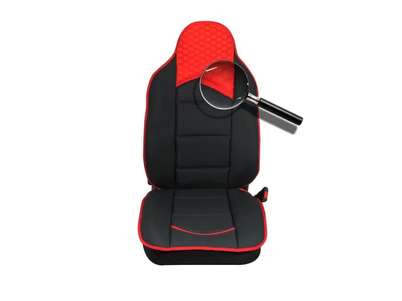 Авто Тапицерия Калъфи за Предни Седалки Черна с Червено Текстил и Кожа