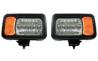 Комплект LED фарове - къси / дълги светлини, мигач, рефлектор - подходящ за трактор, комбайн, багер и др - 16 диода